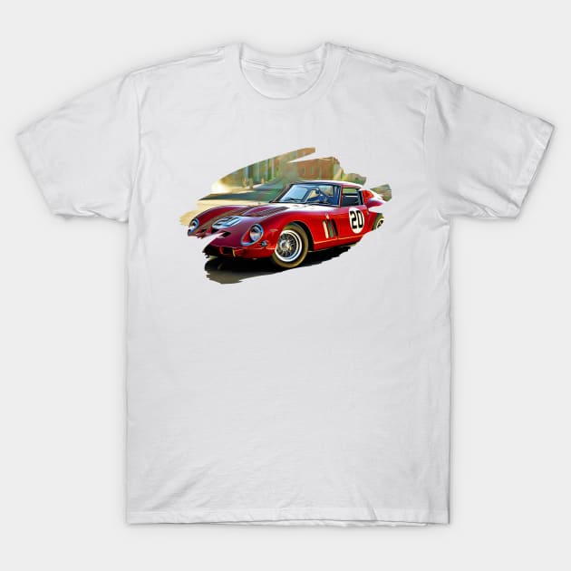 250 GTO Art Splash Print T-Shirt by Auto-Prints